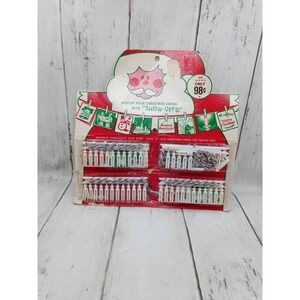 Vtg Christmas Card Display Strings & Clips Festive Way "Show Offs" Holiday Cards